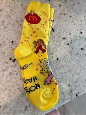 McDonald's Yellow Character Graphic Crew Socks with Red Logo